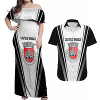 Personalized Castelo Branco Portugal Couples Matching Off Shoulder Maxi Dress and Hawaiian Shirt Sporty Style - Wonder Print Shop