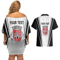 Personalized Castelo Branco Portugal Couples Matching Off Shoulder Short Dress and Hawaiian Shirt Sporty Style - Wonder Print Shop