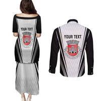 Personalized Castelo Branco Portugal Couples Matching Puletasi and Long Sleeve Button Shirt Sporty Style - Wonder Print Shop