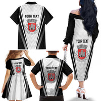 Personalized Castelo Branco Portugal Family Matching Off The Shoulder Long Sleeve Dress and Hawaiian Shirt Sporty Style - Wonder Print Shop