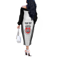 Personalized Castelo Branco Portugal Off The Shoulder Long Sleeve Dress Sporty Style - Wonder Print Shop