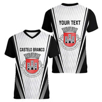 Personalized Castelo Branco Portugal Women V-Neck T-Shirt Sporty Style - Wonder Print Shop