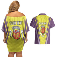 Personalized Coimbra Portugal Couples Matching Off Shoulder Short Dress and Hawaiian Shirt Sporty Style - Wonder Print Shop