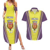 Personalized Coimbra Portugal Couples Matching Summer Maxi Dress and Hawaiian Shirt Sporty Style - Wonder Print Shop