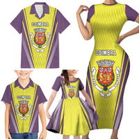 Personalized Coimbra Portugal Family Matching Short Sleeve Bodycon Dress and Hawaiian Shirt Sporty Style - Wonder Print Shop