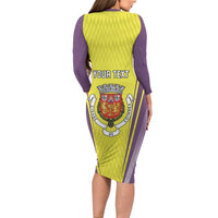 Personalized Coimbra Portugal Long Sleeve Bodycon Dress Sporty Style - Wonder Print Shop