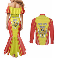 Personalized Evora Portugal Couples Matching Mermaid Dress and Long Sleeve Button Shirt Sporty Style - Wonder Print Shop