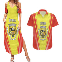 Personalized Evora Portugal Couples Matching Summer Maxi Dress and Hawaiian Shirt Sporty Style - Wonder Print Shop