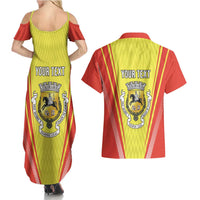 Personalized Evora Portugal Couples Matching Summer Maxi Dress and Hawaiian Shirt Sporty Style - Wonder Print Shop