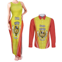 Personalized Evora Portugal Couples Matching Tank Maxi Dress and Long Sleeve Button Shirt Sporty Style - Wonder Print Shop