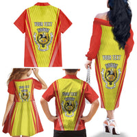 Personalized Evora Portugal Family Matching Off The Shoulder Long Sleeve Dress and Hawaiian Shirt Sporty Style - Wonder Print Shop