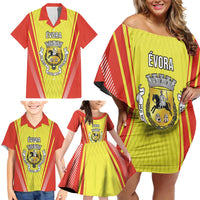 Personalized Evora Portugal Family Matching Off Shoulder Short Dress and Hawaiian Shirt Sporty Style - Wonder Print Shop