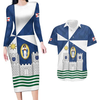 Faro Portugal Couples Matching Long Sleeve Bodycon Dress and Hawaiian Shirt Sporty Style - Wonder Print Shop