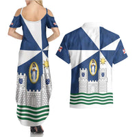 Faro Portugal Couples Matching Summer Maxi Dress and Hawaiian Shirt Sporty Style - Wonder Print Shop