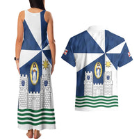 Faro Portugal Couples Matching Tank Maxi Dress and Hawaiian Shirt Sporty Style - Wonder Print Shop