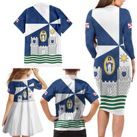 Faro Portugal Family Matching Long Sleeve Bodycon Dress and Hawaiian Shirt Sporty Style - Wonder Print Shop