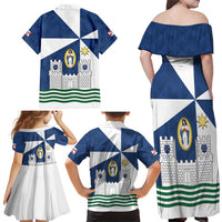 Faro Portugal Family Matching Off Shoulder Maxi Dress and Hawaiian Shirt Sporty Style - Wonder Print Shop