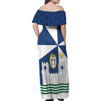 Faro Portugal Family Matching Off Shoulder Maxi Dress and Hawaiian Shirt Sporty Style - Wonder Print Shop