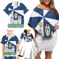 Faro Portugal Family Matching Off Shoulder Short Dress and Hawaiian Shirt Sporty Style - Wonder Print Shop