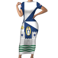 Faro Portugal Short Sleeve Bodycon Dress Sporty Style - Wonder Print Shop