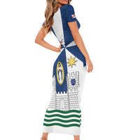 Faro Portugal Short Sleeve Bodycon Dress Sporty Style - Wonder Print Shop