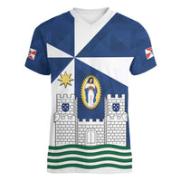 Faro Portugal Women V-Neck T-Shirt Sporty Style - Wonder Print Shop