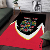 Personalized Poland Wycinanki Eagle Area Rug Polish Traditional Floral Folk Pattern - Wonder Print Shop