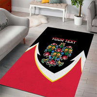 Personalized Poland Wycinanki Eagle Area Rug Polish Traditional Floral Folk Pattern - Wonder Print Shop