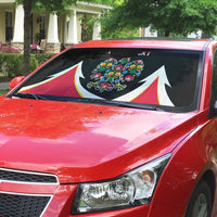 Personalized Poland Wycinanki Eagle Auto Sun Shade Polish Traditional Floral Folk Pattern - Wonder Print Shop