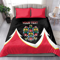 Personalized Poland Wycinanki Eagle Bedding Set Polish Traditional Floral Folk Pattern - Wonder Print Shop