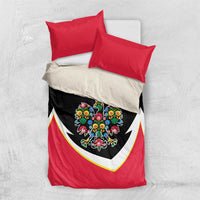 Personalized Poland Wycinanki Eagle Bedding Set Polish Traditional Floral Folk Pattern - Wonder Print Shop