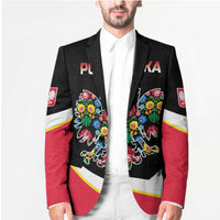 Personalized Poland Wycinanki Eagle Blazer Polish Traditional Floral Folk Pattern - Wonder Print Shop