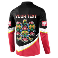 Personalized Poland Wycinanki Eagle Button Sweatshirt Polish Traditional Floral Folk Pattern - Wonder Print Shop