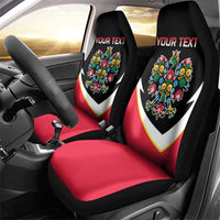 Personalized Poland Wycinanki Eagle Car Seat Cover Polish Traditional Floral Folk Pattern - Wonder Print Shop
