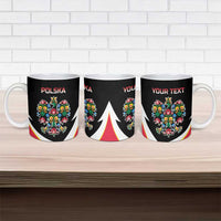 Personalized Poland Wycinanki Eagle Ceramic Mug Polish Traditional Floral Folk Pattern - Wonder Print Shop