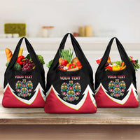 Personalized Poland Wycinanki Eagle Grocery Bag Polish Traditional Floral Folk Pattern - Wonder Print Shop