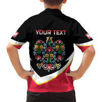 Personalized Poland Wycinanki Eagle Hawaiian Shirt Polish Traditional Floral Folk Pattern - Wonder Print Shop