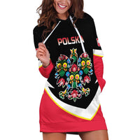 Personalized Poland Wycinanki Eagle Hoodie Dress Polish Traditional Floral Folk Pattern - Wonder Print Shop