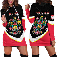 Personalized Poland Wycinanki Eagle Hoodie Dress Polish Traditional Floral Folk Pattern - Wonder Print Shop