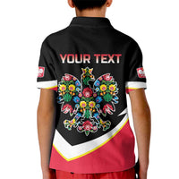 Personalized Poland Wycinanki Eagle Kid Polo Shirt Polish Traditional Floral Folk Pattern - Wonder Print Shop