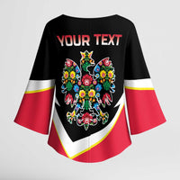 Personalized Poland Wycinanki Eagle Kimono Sleeve Blouse Polish Traditional Floral Folk Pattern - Wonder Print Shop