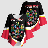 Personalized Poland Wycinanki Eagle Kimono Sleeve Blouse Polish Traditional Floral Folk Pattern - Wonder Print Shop