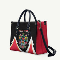 Personalized Poland Wycinanki Eagle Leather Bag Polish Traditional Floral Folk Pattern - Wonder Print Shop