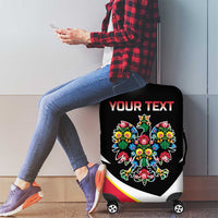 Personalized Poland Wycinanki Eagle Luggage Cover Polish Traditional Floral Folk Pattern - Wonder Print Shop