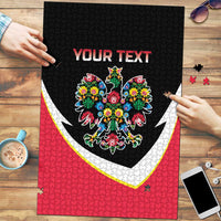 Personalized Poland Wycinanki Eagle Puzzle Polish Traditional Floral Folk Pattern - Wonder Print Shop