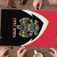 Personalized Poland Wycinanki Eagle Puzzle Polish Traditional Floral Folk Pattern - Wonder Print Shop