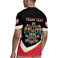Personalized Poland Wycinanki Eagle Rugby Jersey Polish Traditional Floral Folk Pattern - Wonder Print Shop