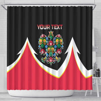 Personalized Poland Wycinanki Eagle Shower Curtain Polish Traditional Floral Folk Pattern - Wonder Print Shop