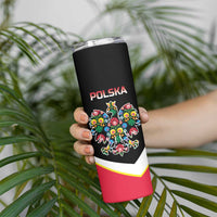 Personalized Poland Wycinanki Eagle Skinny Tumbler Polish Traditional Floral Folk Pattern - Wonder Print Shop