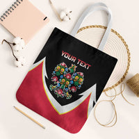 Personalized Poland Wycinanki Eagle Tote Bag Polish Traditional Floral Folk Pattern - Wonder Print Shop